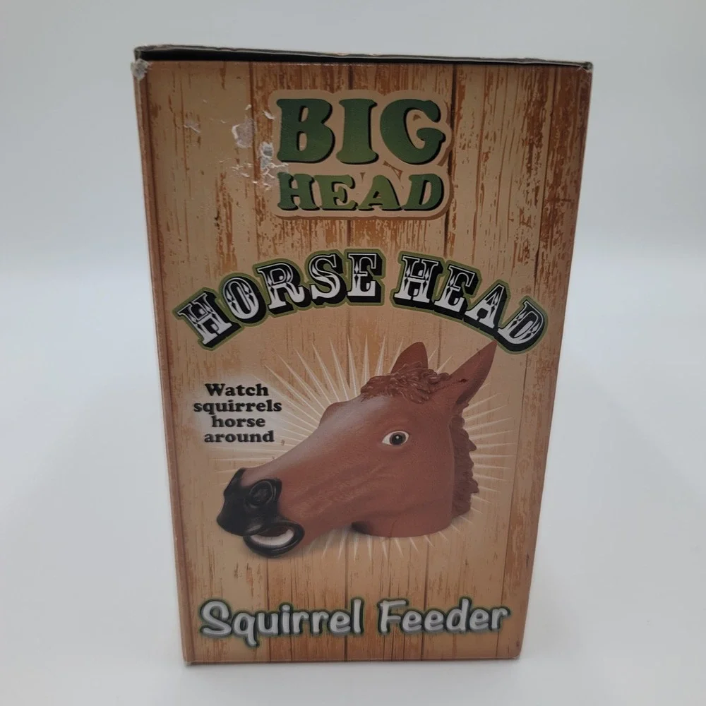 Archie McPhee‎ Big Head Horse Head Squirrel Feeder Novelty Gag Gift Brown Vinyl